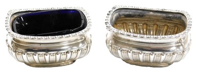 Lot 363 - A pair of Victorian semi-fluted salts, with a...