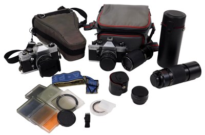 Lot 338 - A Praktica MT, L5B camera, Unitor 300mm zoom...