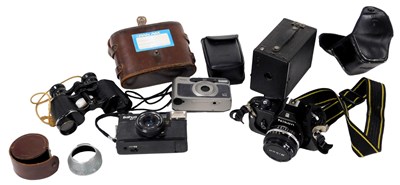 Lot 339 - A Nikon EM camera, Baihuaef-1 camera, a Box...
