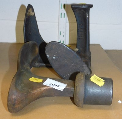 Lot 2095 - Two metal shoe lasts.