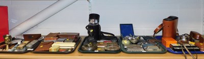 Lot 2096 - An Agfa leather cased camera, pair of...