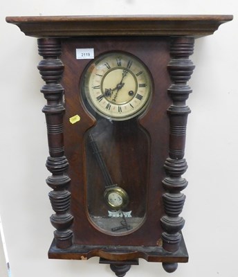 Lot 2119 - A walnut cased Vienna style wall clock, Roman...