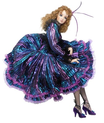 Lot 409 - A Jan McLean doll, in a fluorescent blue and...