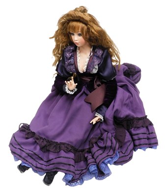 Lot 411 - A Jan McLean doll, wearing a period purple...