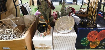 Lot 2151 - Two small artificial Christmas trees, together...