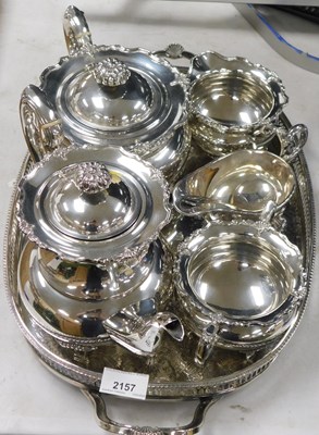 Lot 2157 - A Mappin and Webb silver plated four piece tea...