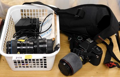 Lot 2170 - A Pentax P30 camera, together with a Tokina 70-...