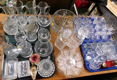Lot 2216 - Glassware, to include two decanters and...