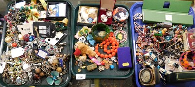 Lot 2243 - Costume jewellery, to include beaded necklaces,...