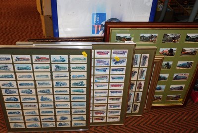 Lot 2307 - Framed Wills cigarette cards for Railway...