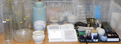 Lot 2320 - Various glass vases, together with a celadon...