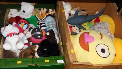 Lot 2339 - Various soft toys, to include emoji cushions,...