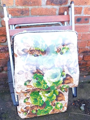 Lot 1011 - A Kurz folding sun lounger, upholstered in a...