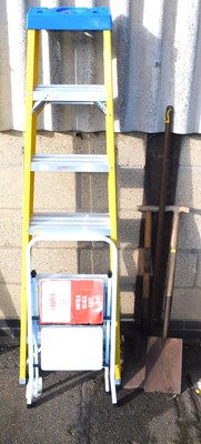 Lot 1015 - A Youngman A frame ladder, together with a two...