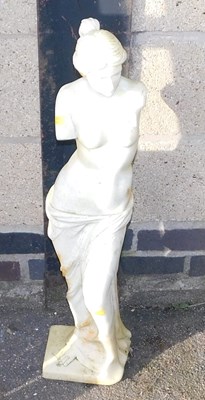 Lot 1023 - A marble statue depicting a scantily clad lady...