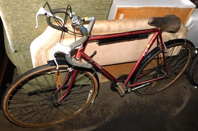 Lot 1030 - A Paleno racing bike, in burgundy trim, and an...