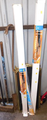 Lot 1036 - A brass framed four fold fire screen, together...
