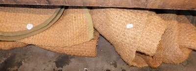Lot 1043 - Various hessian floor mats.