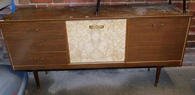 Lot 1053 - A 1950s walnut melamine sideboard, the...