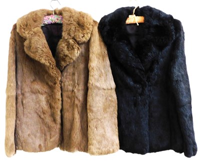Lot 474 - Two rabbit fur jackets, one black, the other...
