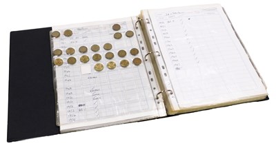 Lot 490 - An album of English silver and copper...