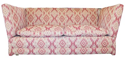 Lot 507 - A Knoll two seater sofa, upholstered in a red...