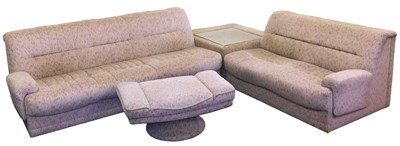 Lot 521 - A 1970s Englender two piece modular sofa,...