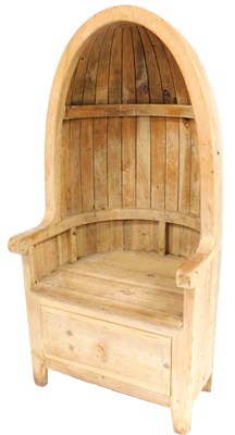 Lot 527 - A pine porter's chair, in the form of a boat...