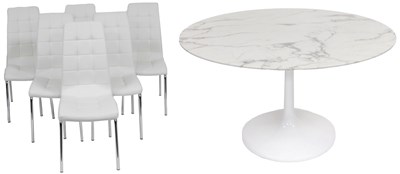 Lot 538 - An Italian white marble top circular dining...