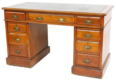 Lot 540 - A Victorian mahogany twin pedestal desk, with...