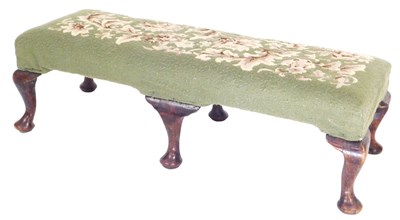 Lot 542 - A George III mahogany duet stool, with a...
