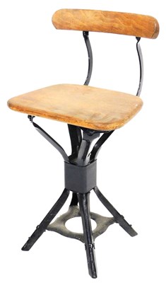 Lot 543 - An early 20thC oak and cast iron machinist's...