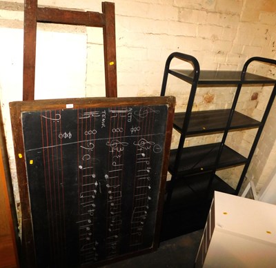 Lot 1112 - A blackboard on an A-frame support, together...