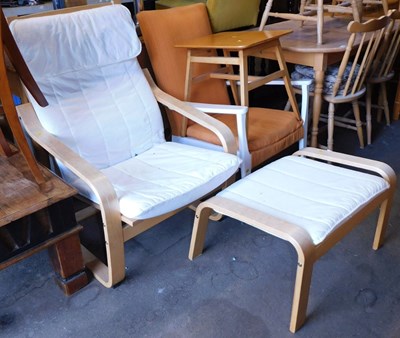 Lot 1063 - An Ikea bentwood armchair, together with a...
