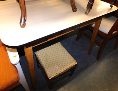 Lot 1136 - A kitchen table with a formica top, together...