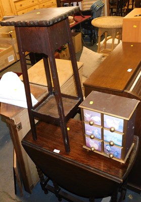Lot 1146 - An oak gate leg table, together with an oak...
