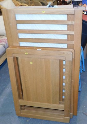 Lot 1181 - An oak framed cot, with a mattress.