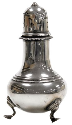 Lot 113 - An Elizabeth II silver sugar sifter, of pear...