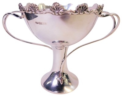Lot 411 - An Edward VII silver twin handled cup, the...