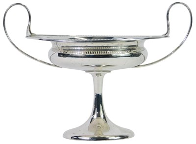 Lot 253 - An Edward VII silver twin handled tazza, the...
