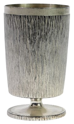 Lot 60 - An Elizabeth II silver goblet, with bark...