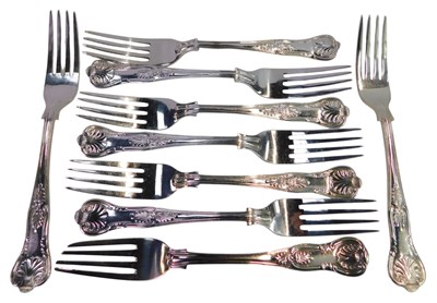 Lot 215 - A set of nine George V silver King's pattern...