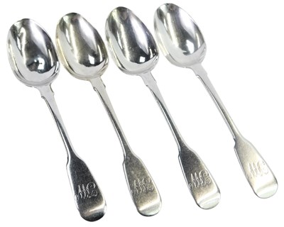 Lot 224 - A set of four Victorian silver Old English...