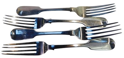 Lot 226 - Four Victorian silver Fiddle pattern dinner...