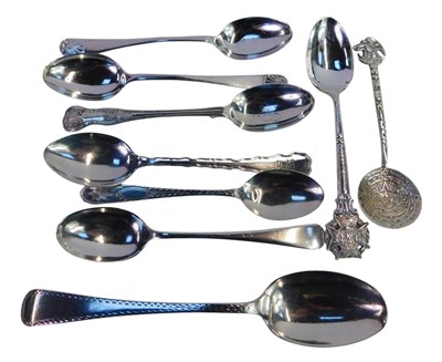 Lot 231 - A group of silver spoons, to include a pair of...