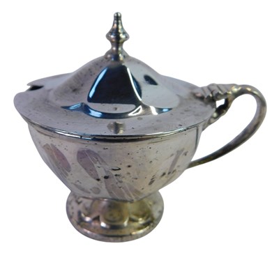 Lot 235 - An Elizabeth II silver lidded mustard pot,...