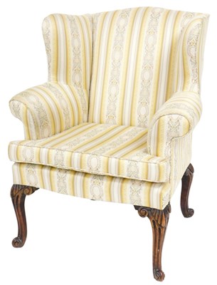Lot 569 - A George III mahogany wing back armchair,...