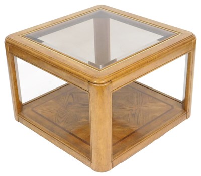 Lot 572 - A late 20thC hardwood square coffee table,...