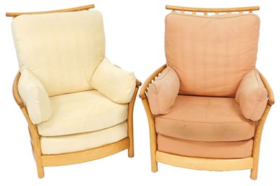 Lot 582 - A pair of Ercol light elm and ash Renaissance...