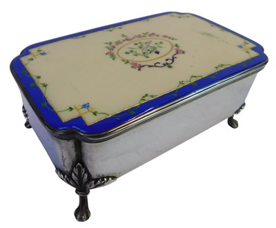 Lot 250 - A Victorian silver and enamel casket, of...